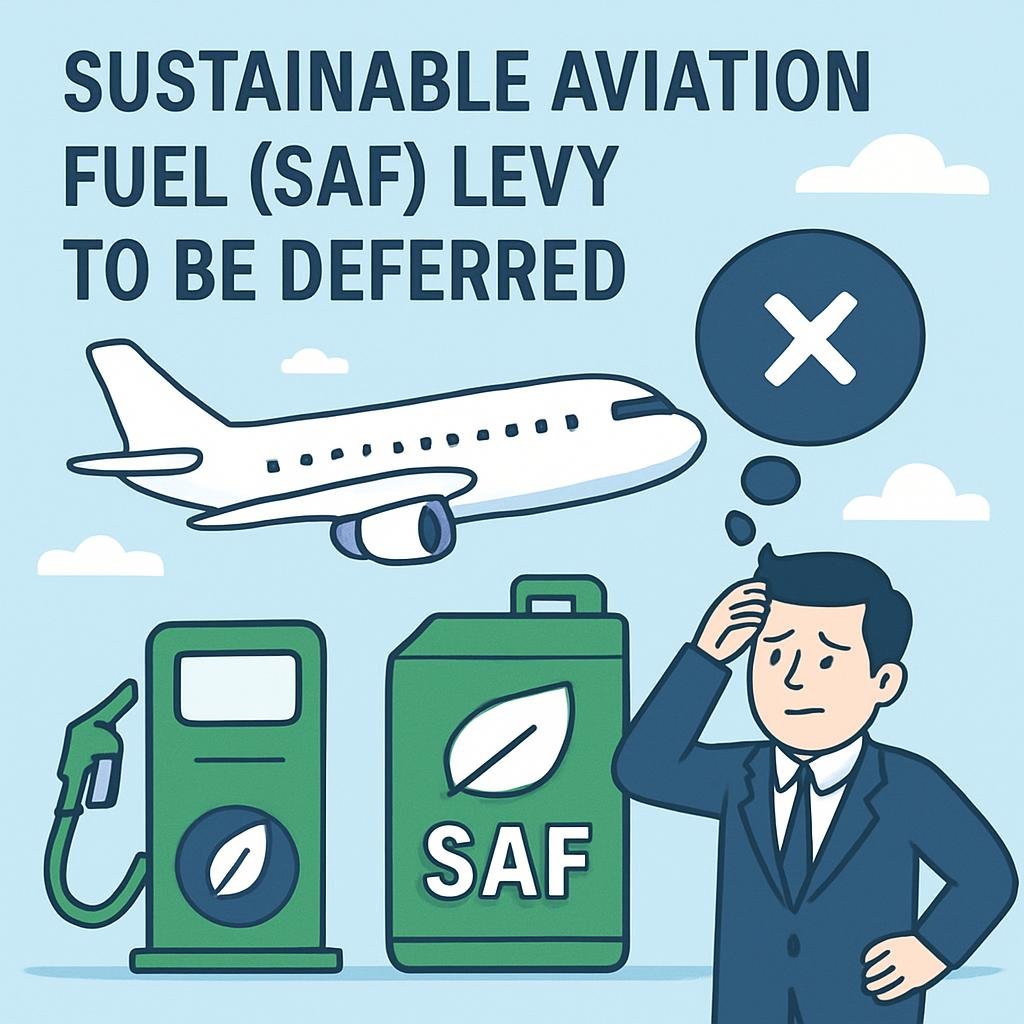 Sustainable Aviation Fuel (SAF) Levy to be Deferred