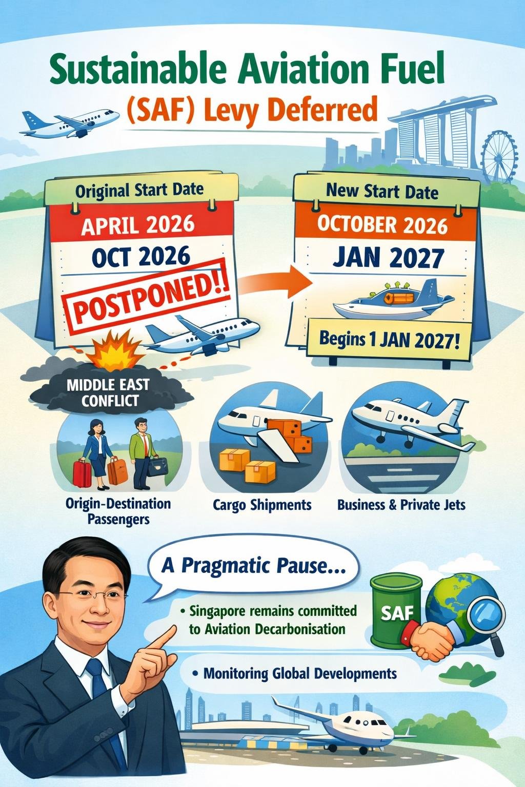 Sustainable Aviation Fuel (SAF) Levy to be Deferred