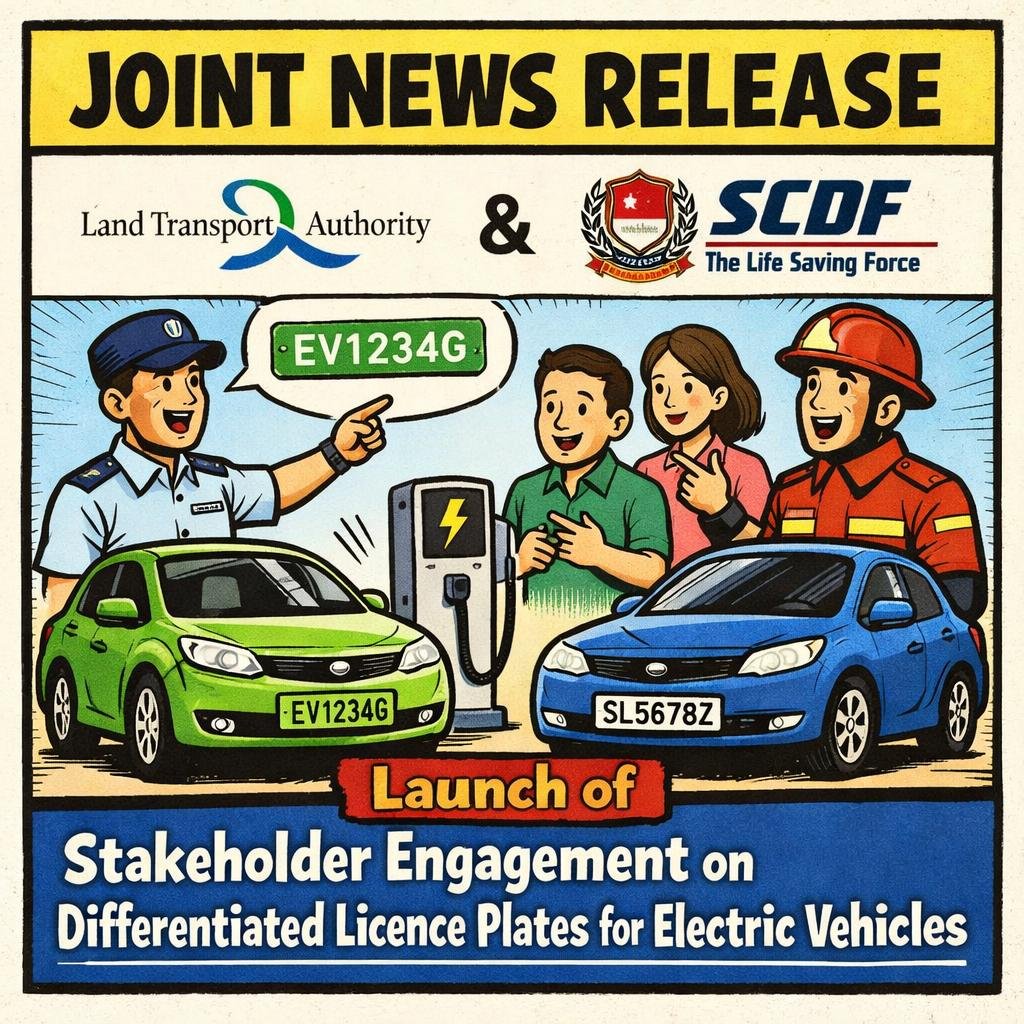 Joint News Release by the Land Transport Authority (LTA) & SCDF - Launch of Stakeholder Engagement on Differentiated Licence Plates for Electric Vehicles