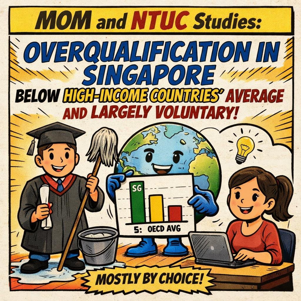 MOM and NTUC studies: Overqualification in Singapore below high-income countries' average and largely voluntary